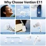 Vention Auriculares Bluetooth Echo Lite E11 con Estuche de Carga, Autonomía 6h, Blancos